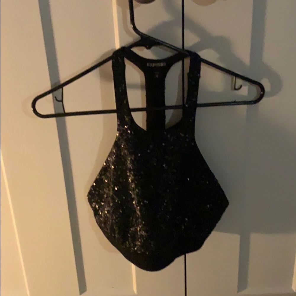 Sequin Black Bralette